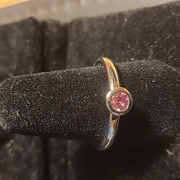 Sterling Silver/Pink Genuine Tourmaline Ring---EUC - Picture 4 of 5